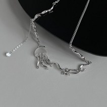 옥귀걸이 풍수 빈티지 디자인 플로팅 해파리 매트 크리스탈 귀걸이 목걸이 세트 창의력 여성 액세서리 스터드 쥬얼리