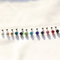 미스21 점토볼 5mm 써지컬 스톤 피어싱 12개 세트 (er119)