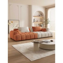 럭셔리 모던 3.4인 ㄱ자쇼파 대형 코너쇼파 패브릭 파우치, 베이지 파우더 4인 3m