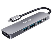 AKHARA 맥용 USB C 허브 - HDMI 어댑터 맥북 프로/에어용 동글 썬더볼트 3 멀티포트 포트 3개 PD 충전 포함 XPS 기타 타입 노트북용