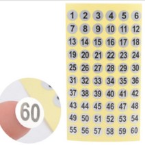 미니 원형 숫자 번호 스티커 은색 1~60