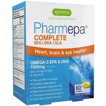 pharmapa complete epa dha rtg 오메가 3 1000mg 고효능 피쉬 오일 플러스 오메가 6 gla 달맞이꽃 오일 레몬 맛 180인분, 60카운트(1팩)