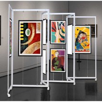 이동식 미술 전시 부스 팔각형 서화 갤러리 쇼룸 미술, 단면 120x250cm수량에 따라 연결됨
