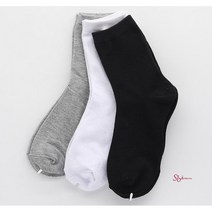 SBD_여성중학생 고등학생면양말 매일중목무지 삭스5켤레 흰양말 세트 검정 발목편한 여중생 여학생 여자 목양말 흰색_sbd