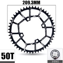 산악 자전거 크랭크 체인 링 휠 motsuv 104mm 라운드 104bcd 넓은 좁은 32t 34t 36t 38t 40t 42t 44t 46t 48t 50t 52t 셋, 라운드 50t 블랙