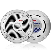 Pyle 6.5인치 듀얼 마린 스피커 - 양방향 방수 및 내후성 야외 오디오 스테레오 사운드 시스템 150와트 전원 폴리프로필렌 콘 및 천 서라운드 1쌍(PLMR60S)