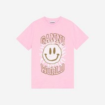 (W) 가니 스마일리 티셔츠 라일락 사쉐 - 22FW (W) Ganni Smiley T-Shirt Lilac Sachet - 22FW