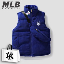 MLB 남녀공용 코듀로이 패딩 조끼 자켓 가을 겨울 다운 점퍼 캐주얼 아우터 골덴 양키즈