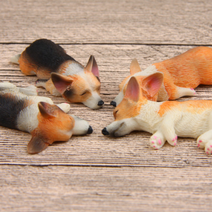 잠자는 웰시코기 강아지 캐릭터 냉장고 자석 마그넷 마그네틱 꾸미기 현관문 자석 인테리어, 엎드린 웰시코기 검정