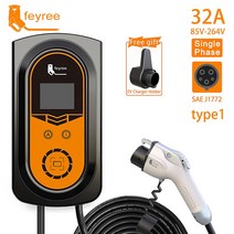 전기차충전기 가정용 휴대용 급속 충전케이블 J1772 어댑터 Type1 충전 케이블 EV 충전기 32A 7.6KW EVSE 월박스 전기 자동차 스테이션 Wallbox, [03] 76KW NO APP NO RFID, [01] Type1
