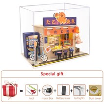 모형집 카페미니어처 DIY 큰인형의 집 Diy 미니어처 빌딩 키트 일본 빌라 미니 하우스 모델 1:24 나무 가, 17 house-020