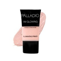 Palladio Im Glowing Illuminating Primer Pearly Pink Makeup for Face Contains Aloe Vera Grape Seed Oi