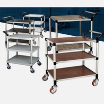 한식당 안전운반 무소음 푸드웨건 서빙카트 쓰기편한 현장용품 작업능률, 2단(대) 실버