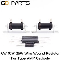앰프 와이어 권선 저항기 2A3 KT88 EL34 300B 음극 6W 10W 25W 빈티지 Hifi 오디오 튜브 앰프용 DIY 업그레, 02 6W 1Kohm