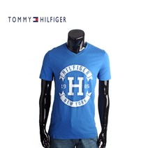 Tommy Hilfiger V넥반팔티 2387 블루 반팔 티셔츠
