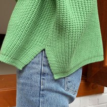 옷자락 [옷자락] 여자 가을 데일리 루즈핏 옆트임 긴팔 니트티셔츠