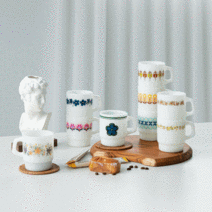 시라쿠스 빈티지 밀크글라스 레트로컵 홈카페 220ml, 아띠랑스