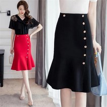 꽃소담 여자 사계절 머메이드 미디 랩스커트 S~5XL QQA2031