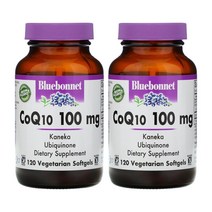 블루보넷 Bluebonnet 코엔자임 CO Q10 큐텐 유비데카레논 100mg 120베지캡슐 2개 유비퀴논 비타민E 디 알파 토코페놀 카라기난 아나토