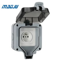 자동차 카라반 콘센트 야외 방수 비바람에 견디는 소켓 스위치 박스 인클로저 전원 벽 소켓 영국 독일 EU 유럽 13A 16A, French Socket.