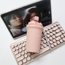 윌리엘리 친환경 텀블러 예쁜 리유저블컵 아이스커피컵 콜드컵 워터보틀, 컬러 더블월, 핑크