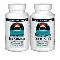 Source Naturals Mega Strength Beta Sitosterol 소스내츄럴스 메가 스트랭스 베타 시토스테롤 375mg 60태블릿 2팩, 1개, 60개입