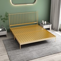 라지킹 프레임 철재 골드 북유럽 침대프레임, 1800mmx2000mm, B 골드