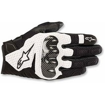 알파인스타스 Alpinestars 블랙 화이트 Sz L 알파인스타 SMX1 에어 V2 통기성 가죽 오토바이 장갑, X-Large, Black / White