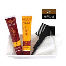 코스메틱 자연주의 7N 밝은갈색 한방추출물 헤어 염색약 6WA923F0, 1개, 1개