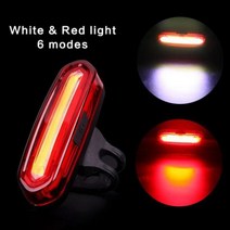 자전거 충전식 LED USB COB 산악 테일 라이트 미등 MTB 안전 경고 후면 2022, Red white light