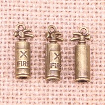 스프레이소화기 보석 참 소화기 소방관 23x6x6mm 골동품 실버 도금 펜던트 DIY 티베트어 목걸이 54 개, 01 앤틱 청동 도금
