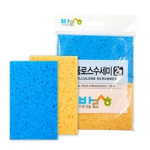 바른생활 셀룰로스수세미 2매932 부드러운수세미 그릇세척 냄새없는 스크래치 국산수세미 빠른건조