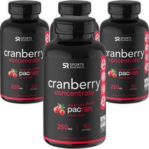 스포츠리서치 크랜베리 컨센트레이트 250mg 소프트젤, 90개입, 4개