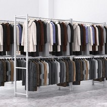 의류 매장 진열대 옷걸이 남성 여성 다층 행거, 화이트 2레이어 200x60x200