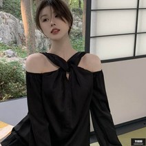 가바바 여성 블라우스 엑스자 오프숄더 트랜디한 긴팔 블라우스 G61857
