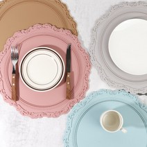 블리스홈 실리콘 식탁 테이블 북유럽 프렌치 매트, 2P, 다크초코