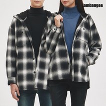 잠뱅이 공용 보아 후드탈부착 체크 셔켓 블랙 AJ4WSK43-BK