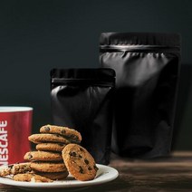 블랙무광 스탠드 지퍼백 8X13+2.5