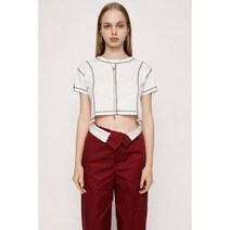 슬라이 SLY BI COLOR STITCH COMPACT 셔츠 4COLOR 여성 상의 반팔 특이한 독특한 일본 패션 데일리 추천 크롭