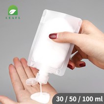 [리프엘] 주입구넓은 휴대용 화장품 소분용기 세트, 100ml 10개입, 10개