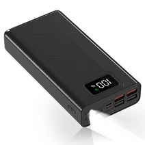 THOUSTA LCD잔량표시 멀티단자 QC3.0 PD 22.5W 고속충전 대용량 보조배터리 30000mAh, 블랙, T823