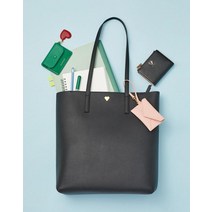 23SS [신학기추천][다이아하트][15인치 노트북 수납 가능] 골드 장식 세로형 빅쇼퍼백 JABA3E912BK