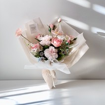조화꽃다발 센터피스 생화같은조화 촬영부케꽃다발꽃장식 졸업 졸업식, 피치핑크, 기본포장