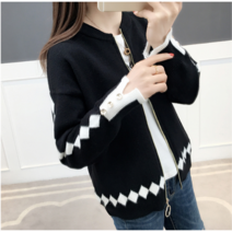 여성 봄신상 야구 점퍼 자켓 지퍼 하프 니트 가디건 빅사이즈 BB7