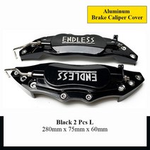 캘리퍼커버 2Pcs SML 알루미늄 자동차 3D 디스크 브레이크 캘리퍼 커버 스티커 기아 알파 로미오 아우디 BM, 01 2Pcs L size Black