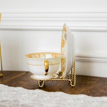 엔틱and데코 찻잔 커피잔 걸이 접시이젤 그릇 스탠드 거치대 받침대 정리 골드 실버, 2. 커피잔 스탠드형 꼬임타입, 1개