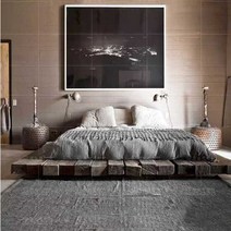 철제 프레임 호텔 깔판 엔틱 빈티지 원목 침대, 1500mmx2000mm, 1500mmx2000mm