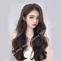 Xunsheng trade 여성 롱 웨이브 통가발 다색 60CM, 연갈색, 1개