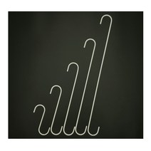 S자 스틸 고리 화이트 (12/20/30/40/50cm) 5종 상품 걸이 소품 5가지 사이즈, 12cm