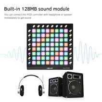 드럼패드 WORLDE-PAD48/64 휴대용 USB MIDI 드럼 패드 컨트롤러 3 가지 사양 케이블 슬라이더 있는 백라, 02 64 Audio source